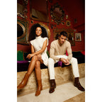 The Bukres Tan Leather Block Heel Mid Calf Women Boot