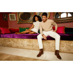 The Bukres Tan Leather Block Heel Mid Calf Women Boot