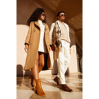 The Bukres Tan Leather Block Heel Mid Calf Women Boot