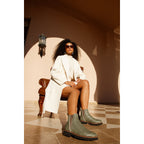 The Luisina Green Handwoven Leather Ankle Boot Final Sale!
