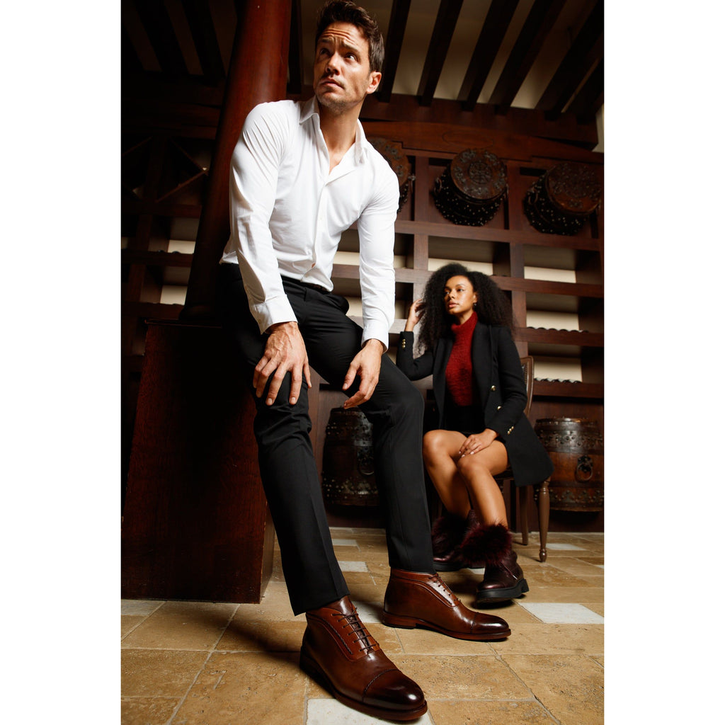 The Rome Tan Leather Oxford Cap-Toe Men Boot