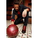 Vinci The Montreal Burgundy Leather Casual Zip-Up Ankle Men Boot