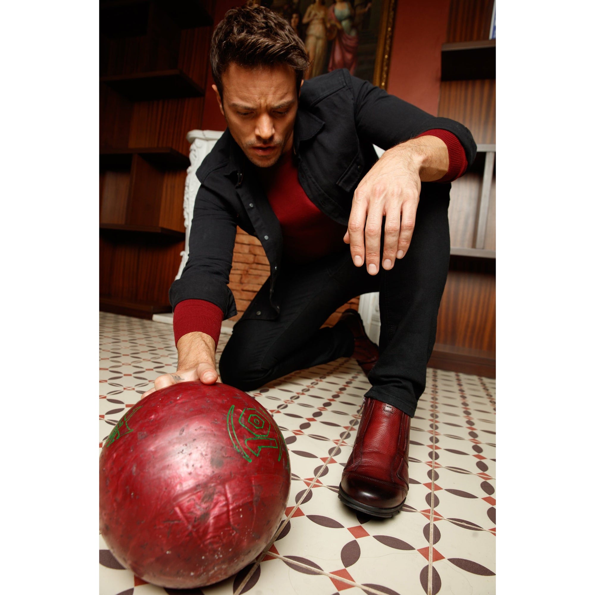 Vinci The Montreal Burgundy Leather Casual Zip-Up Ankle Men Boot