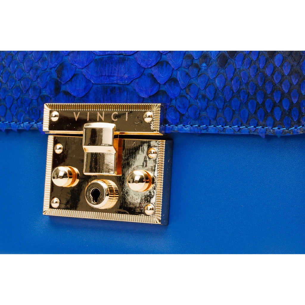 The Toskana Sax Blue Snake Leather Handbag