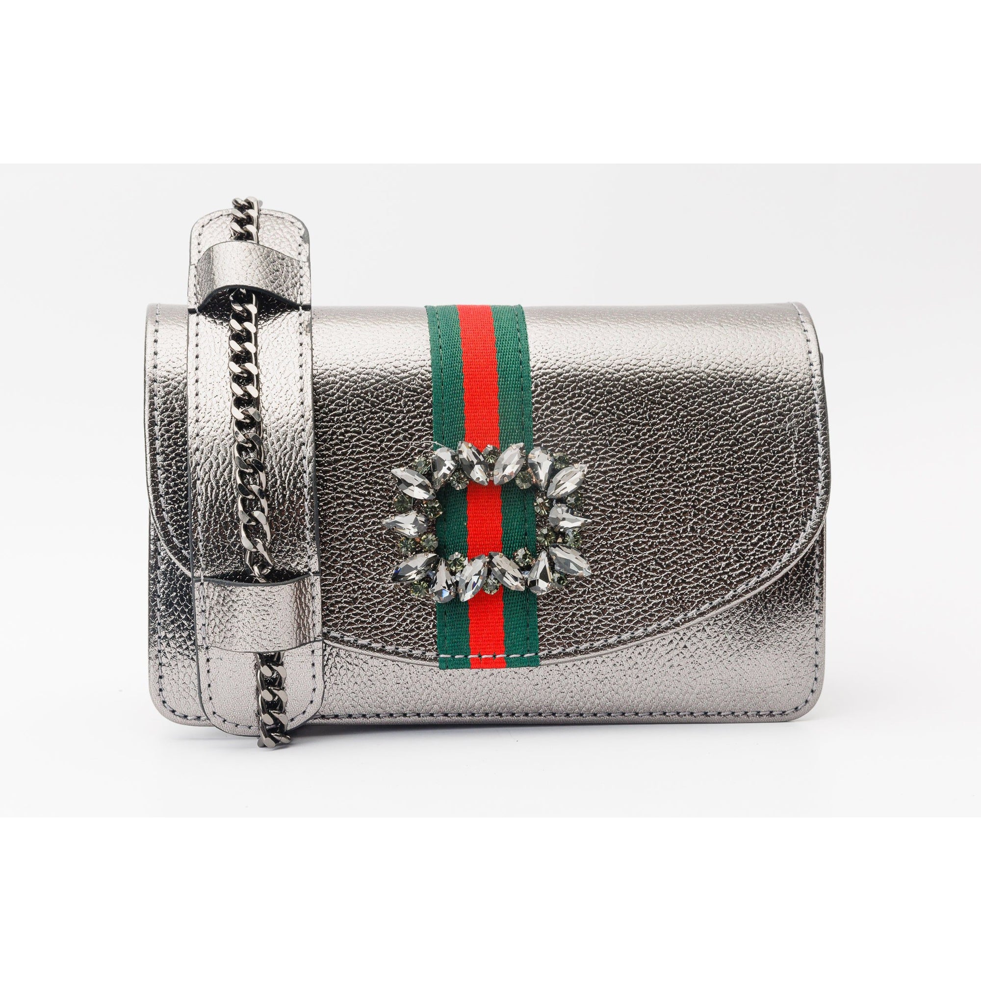 The Afega Silver Leather Handbag