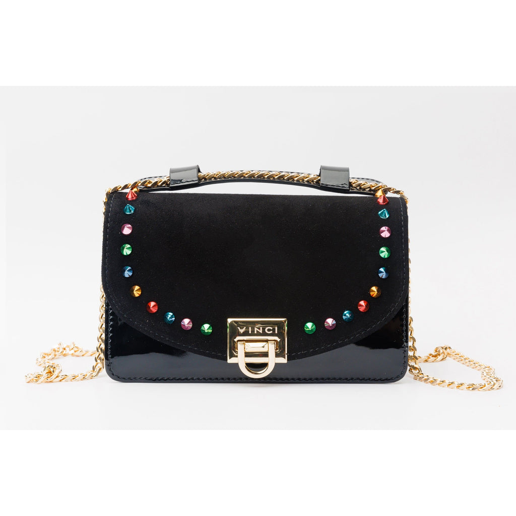 The Caris Black Leather Handbag