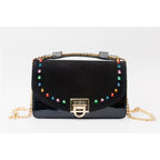 The Caris Black Leather Handbag