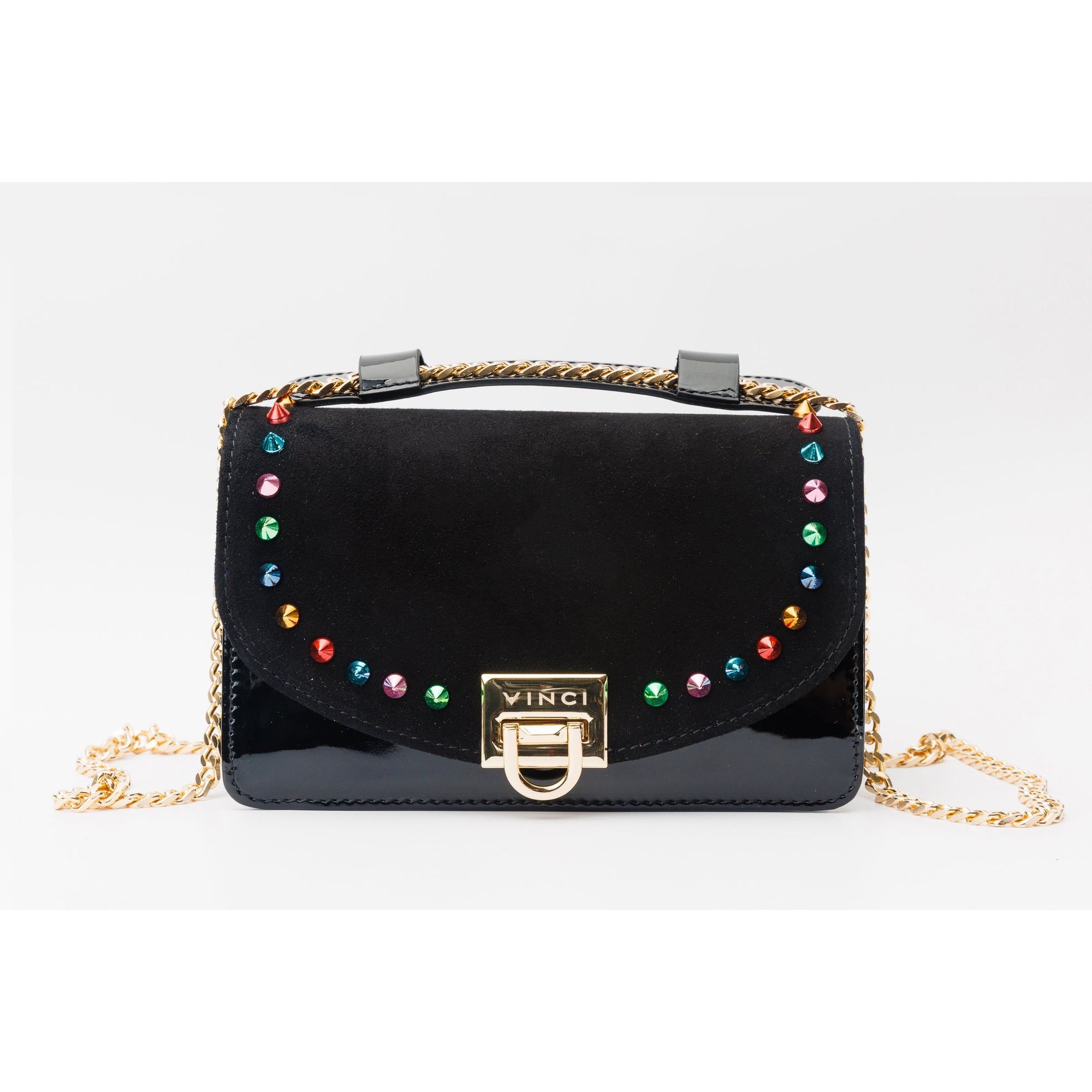 The Caris Black Leather Handbag