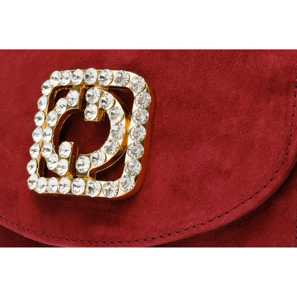 The California Burgundy Suede Leather Handbag