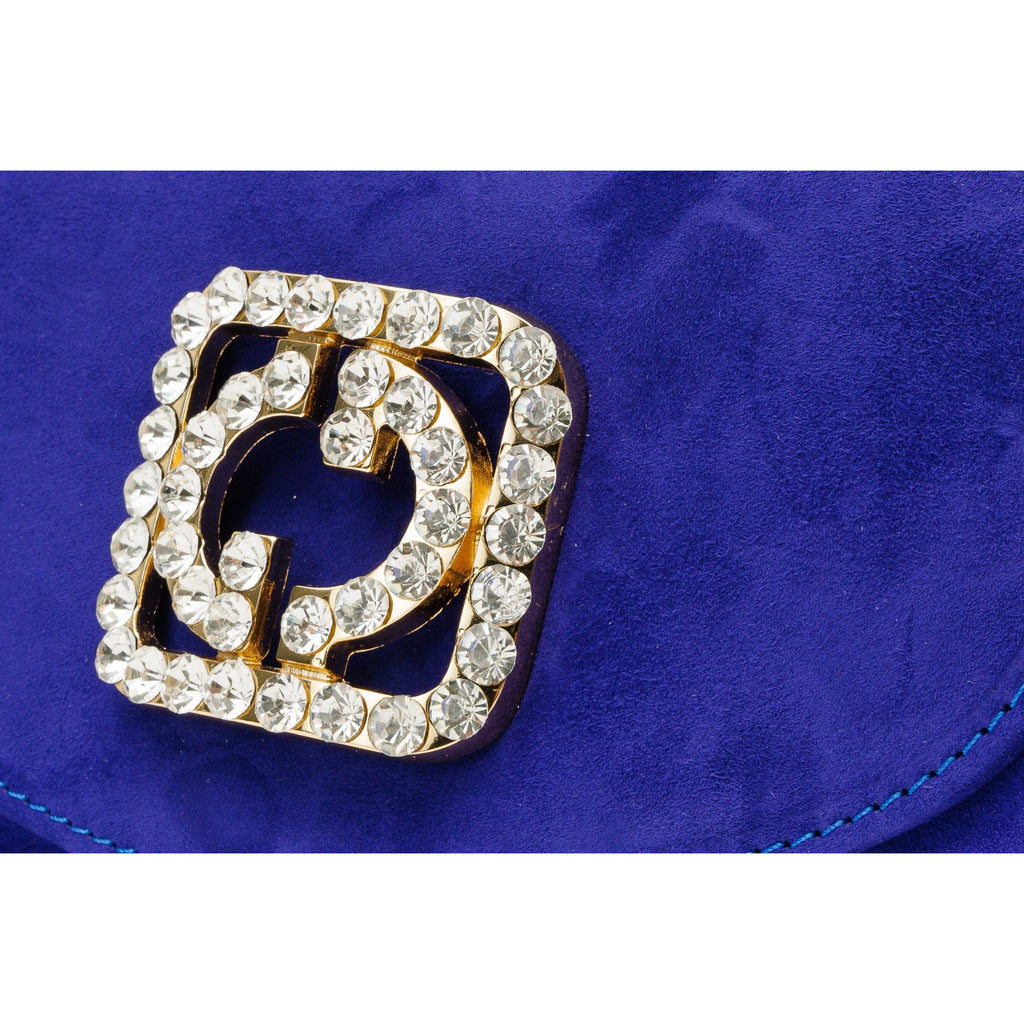 The California Sax Blue Suede Leather Handbag