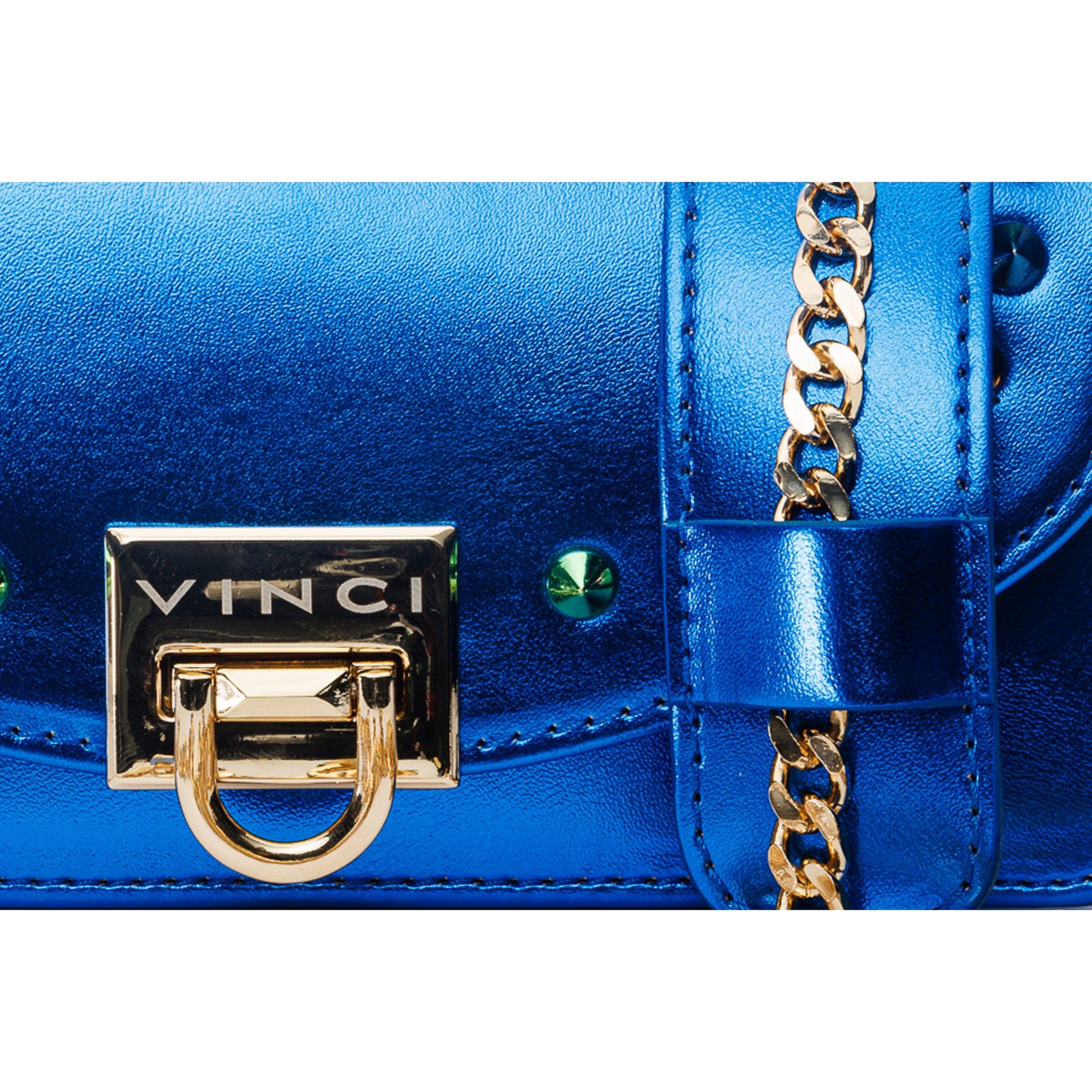 The Caris Sax Blue Leather Handbag