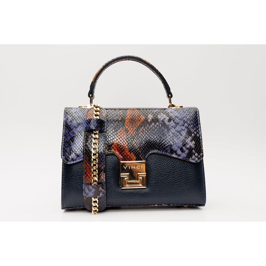 The Venezia Navy Blue Leather Handbag