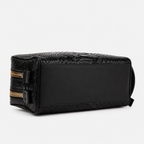 The Belluno Black Snake Leather Men’s Essentials Bag