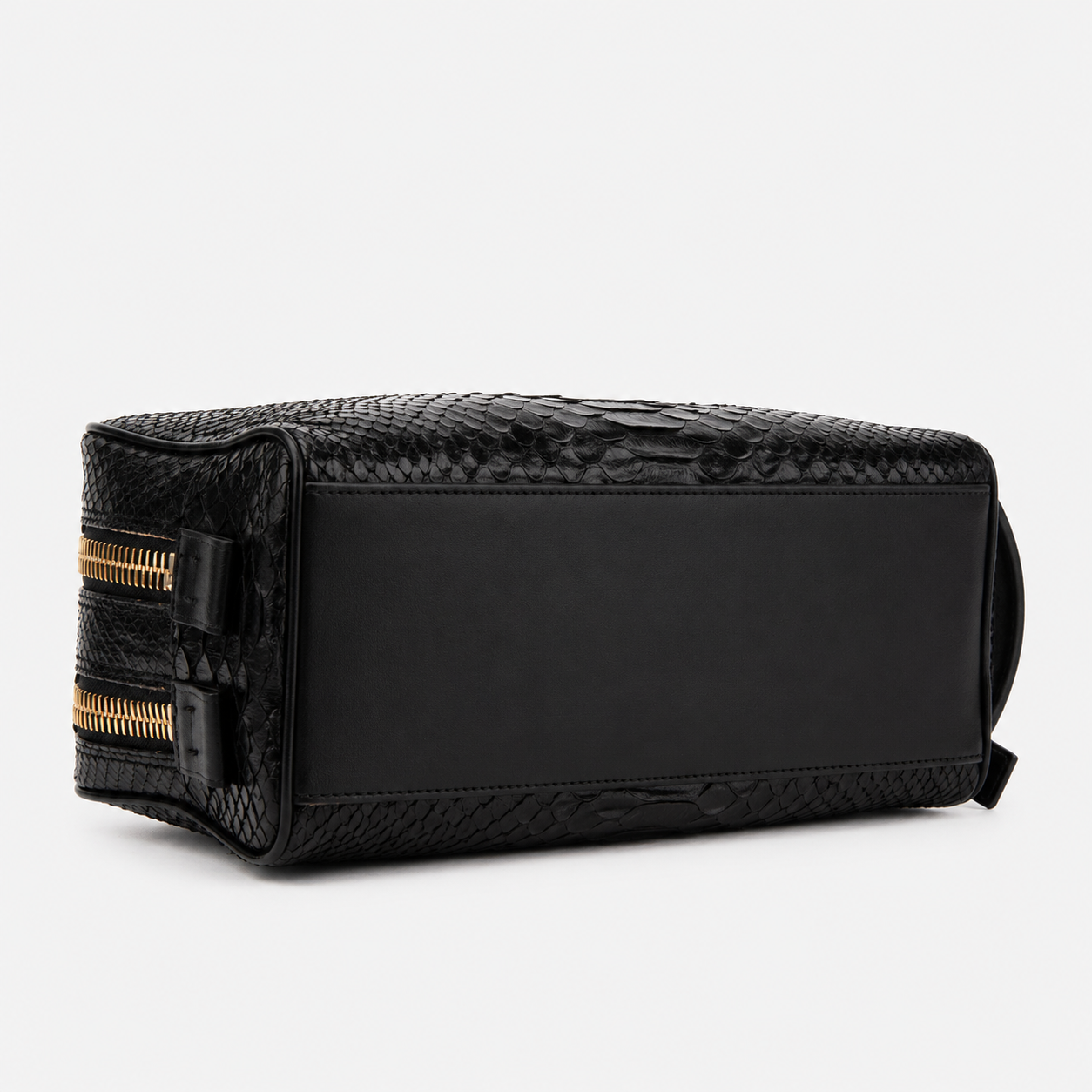 The Belluno Black Python Leather Men’s Essentials Bag