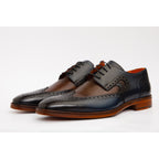The Neiva Navy/Brown Wingtip Semi Brogue Derby Men  Shoe