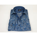 Men's JT MILANO by AVM Turkey Paisley Floral Shirt Slim Fit 6020-35 Blue/Gray