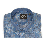 Men's JT MILANO by AVM Turkey Paisley Floral Shirt Slim Fit 6020-35 Blue/Gray