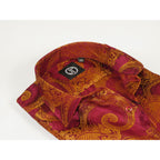 Men's JT MILANO by AVM Paisley Floral Shirt Turkey Slim Fit 6022-28 Wine/Gold