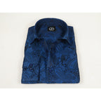 Men's JT MILANO by AVM Turkey Paisley Floral Shirt Slim Fit 6026-44 Navy/Royal