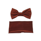 Men's Satin Silky Bow Tie Hankie by J.Valintin Collection #60 Cognac Brown