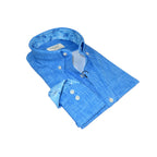 Mens Soft Touch Lycra Stretch Shirt Manschett Turkey Slim Fit Oxford Button Down Collar 6152-03 Blue