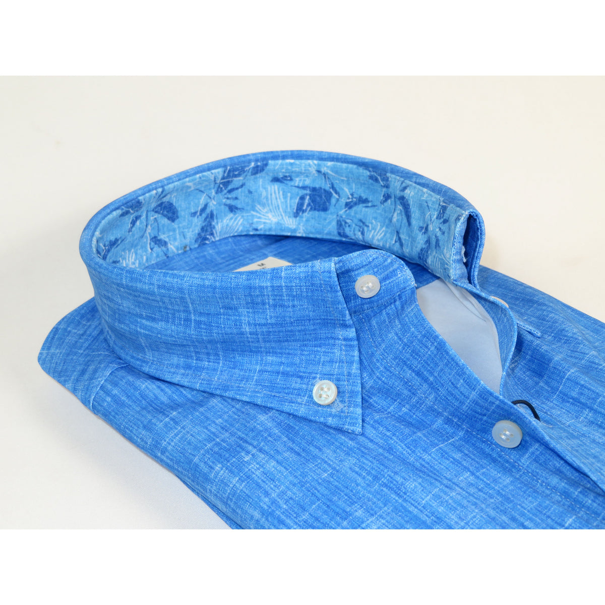 Mens Soft Touch Lycra Stretch Shirt Manschett Turkey Slim Fit Oxford Button Down Collar 6152-03 Blue