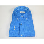 Mens Soft Touch Lycra Stretch Shirt Manschett Turkey Slim Fit Oxford Button Down Collar 6152-03 Blue