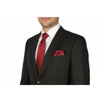 Men Suit BERLUSCONI Turkey Italian Wool 180's Single Breasted 623-01 Black Plaid