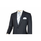 Men Suit BERLUSCONI Turkey Italian Wool 180's Single Breasted 623-03 Navy Plaid