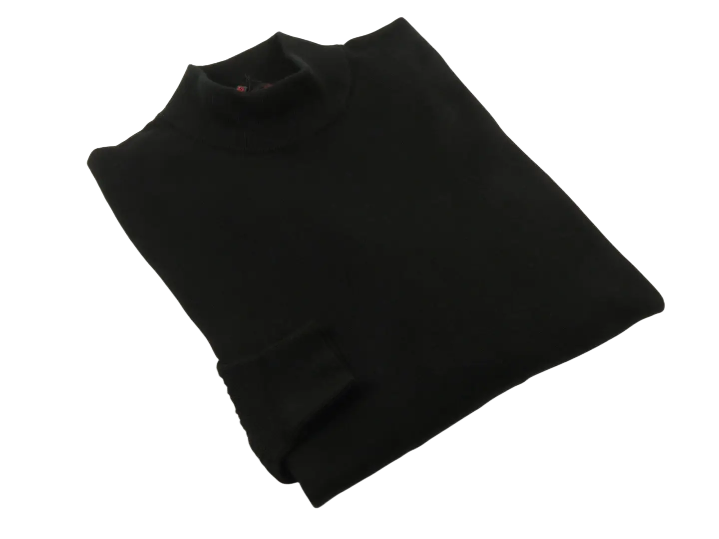 Men's Sweater Knit By Bassiri Mock Neck Cotton Tencel Soft 630 EZRA Black