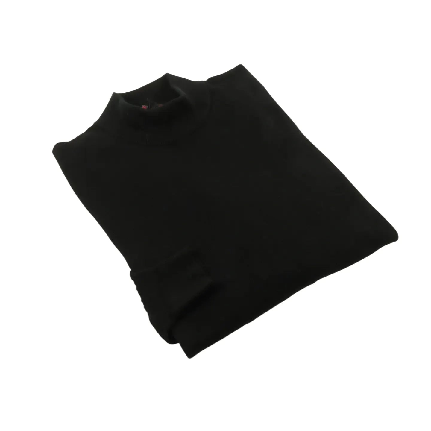 Men's Sweater Knit By Bassiri Mock Neck Cotton Tencel Soft 630 EZRA Black