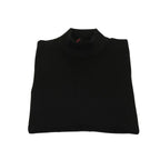 Men's Sweater Knit By Bassiri Mock Neck Cotton Tencel Soft 630 EZRA Black