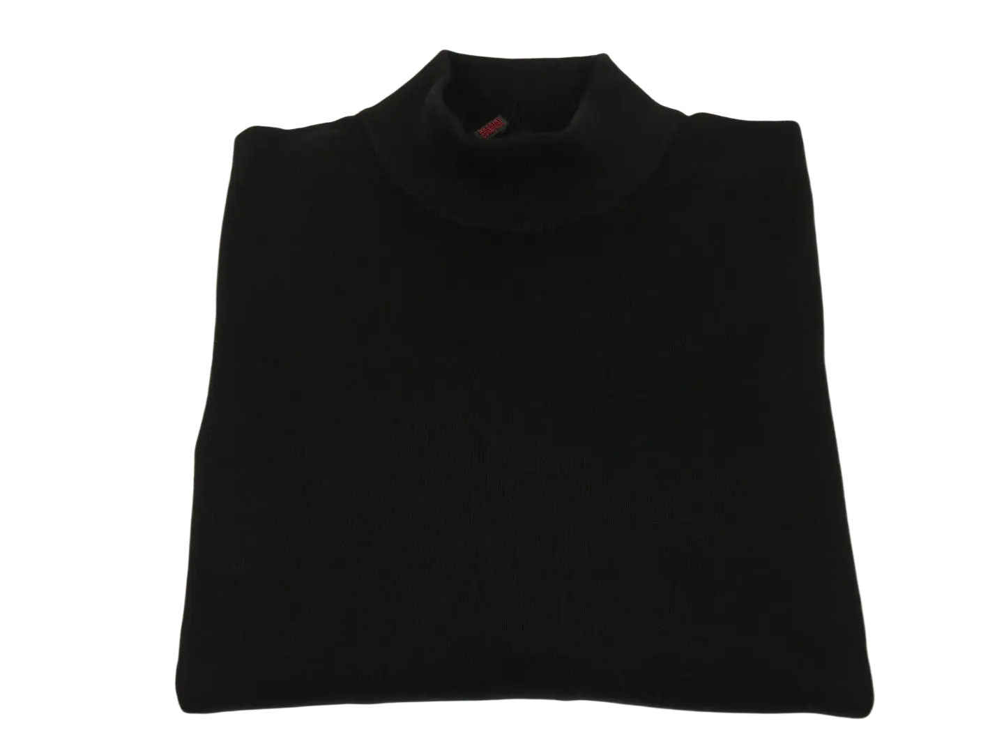 Men's Sweater Knit By Bassiri Mock Neck Cotton Tencel Soft 630 EZRA Black