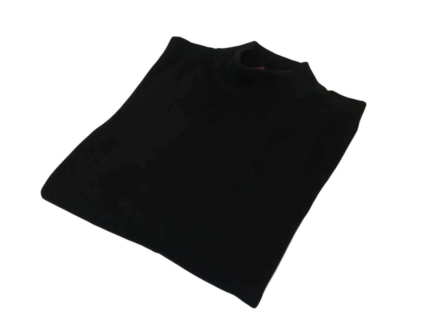 Men's Sweater Knit By Bassiri Mock Neck Cotton Tencel Soft 630 EZRA Black