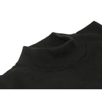 Men's Sweater Knit By Bassiri Mock Neck Cotton Tencel Soft 630 EZRA Black
