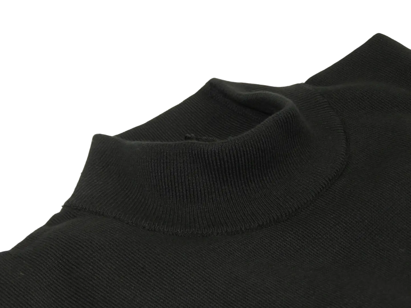 Men's Sweater Knit By Bassiri Mock Neck Cotton Tencel Soft 630 EZRA Black