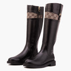Vinci The Bellina Black Leather Women’s Knee-High Women Boot