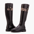 Vinci The Bellina Black Leather Women’s Knee-High Women Boot