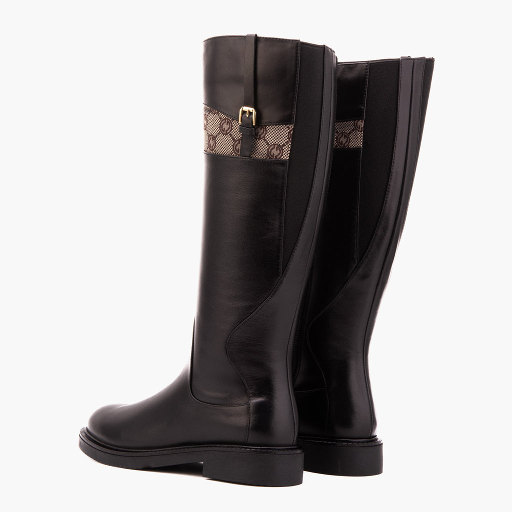 Vinci The Bellina Black Leather Women’s Knee-High Women Boot