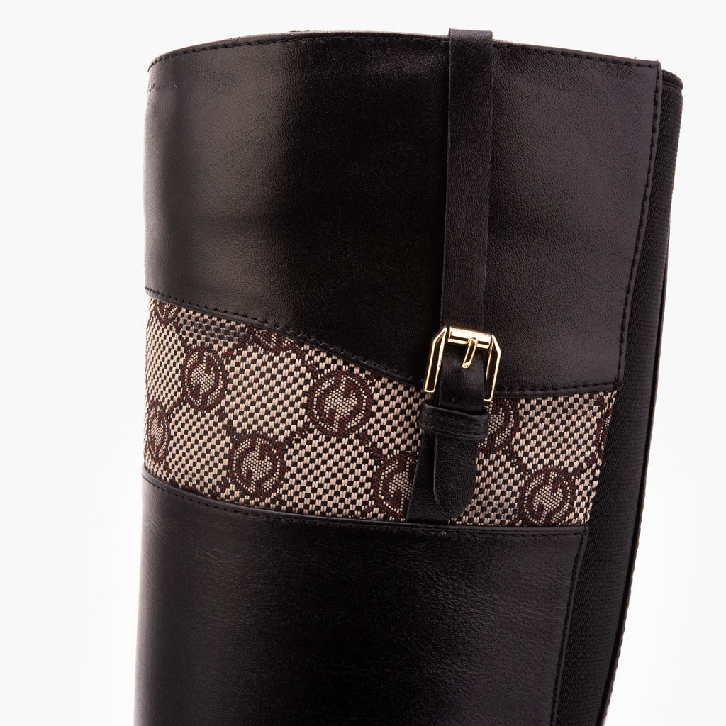 Vinci The Bellina Black Leather Women’s Knee-High Women Boot