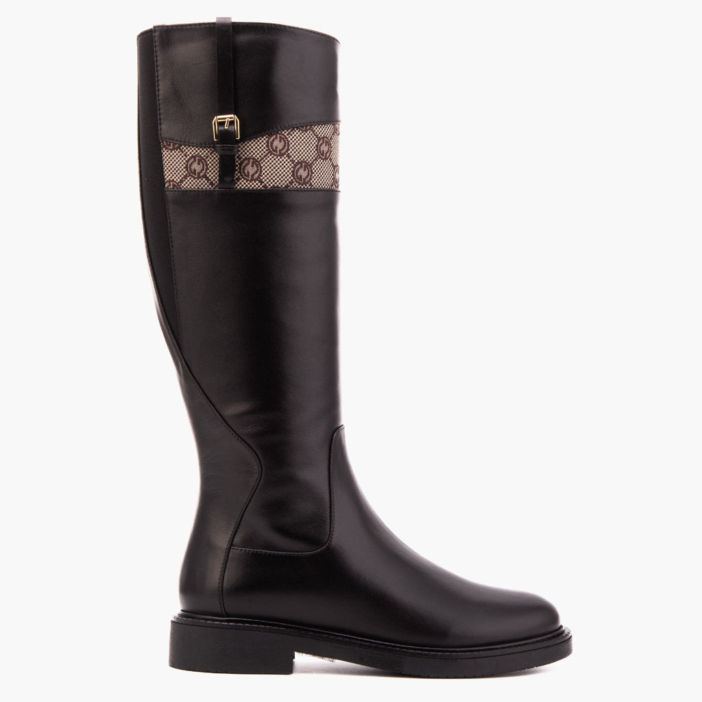 Vinci The Bellina Black Leather Women’s Knee-High Women Boot