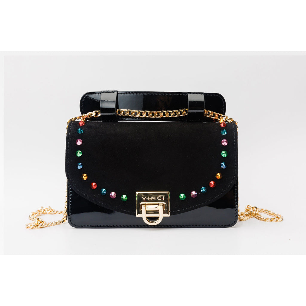 The Caris Black Leather Handbag