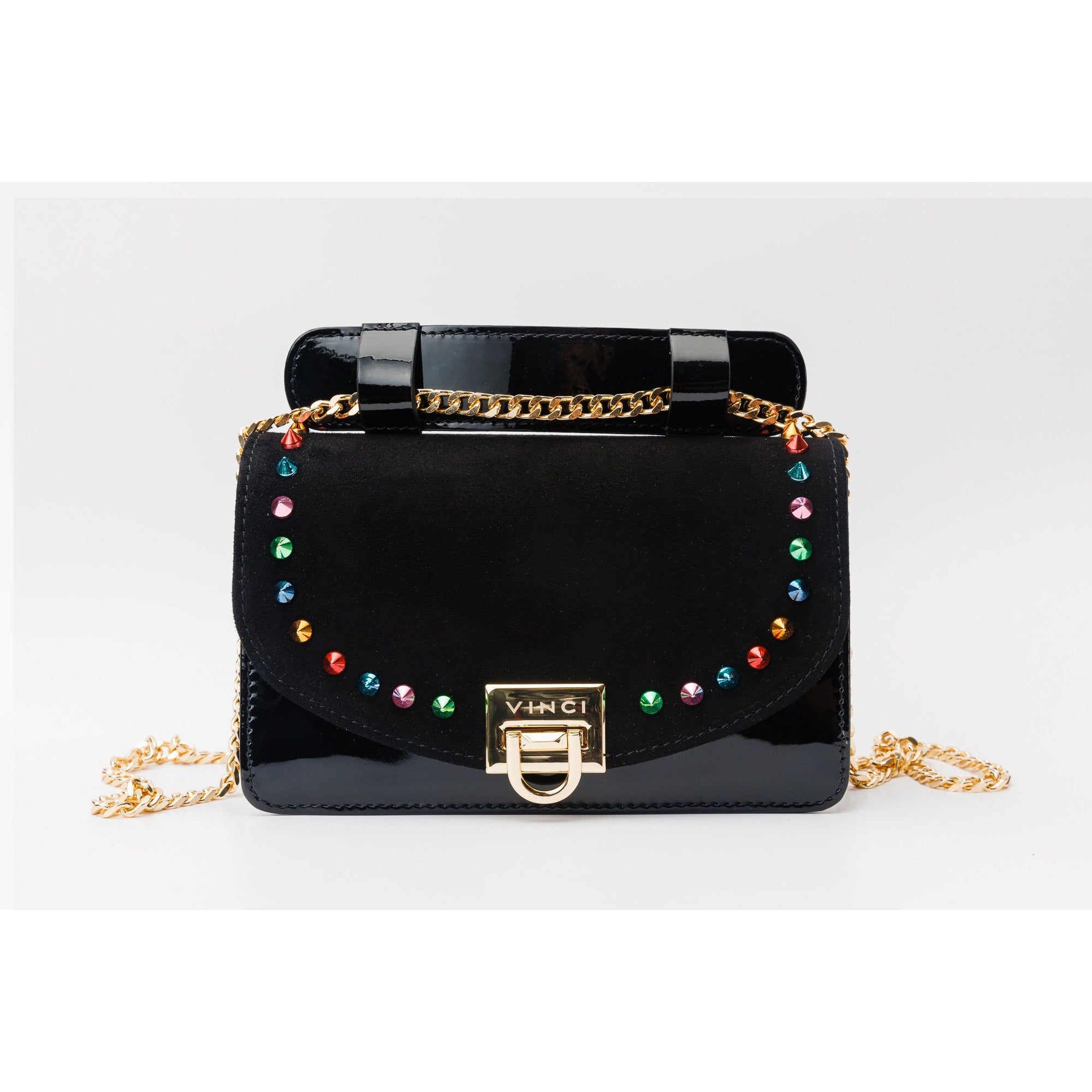 The Caris Black Leather Handbag