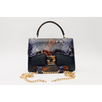 The Venezia Navy Blue Leather Handbag