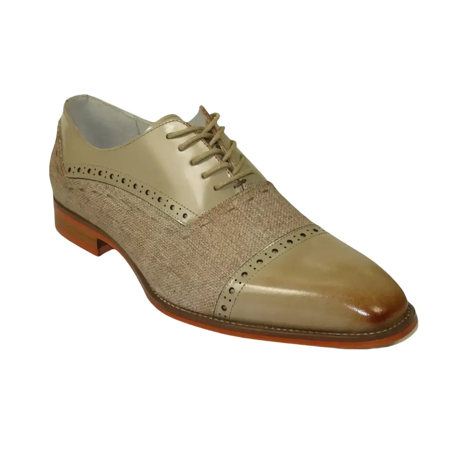 Reed Leather & Canvas Dress Shoes by Giovanni Natural / 10.5 Reed Leather & Canvas Dress Shoes by Giovanni Natural / 10.5