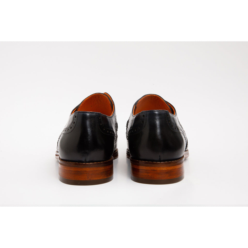 The Neiva Navy/Brown Wingtip Semi Brogue Derby Men  Shoe
