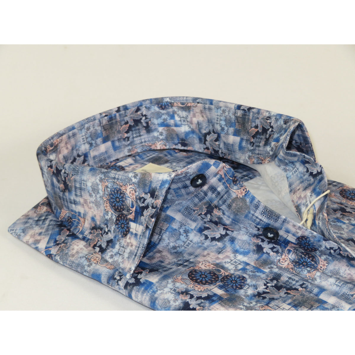 Mens European 100% Cotton Shirt Manschett Turkey Slim Fit 7025-05 Multi Blue