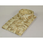 Mens Soft Linen Blend Shirt Manschett Turkey Slim Fit Button Down Collar 7032-1 Beige Fancy