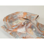 Mens Soft Linen Blend Shirt Manschett Turkey Slim Fit Button Down Collar 7032-14 Peach Fancy
