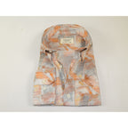 Mens Soft Linen Blend Shirt Manschett Turkey Slim Fit Button Down Collar 7032-14 Peach Fancy